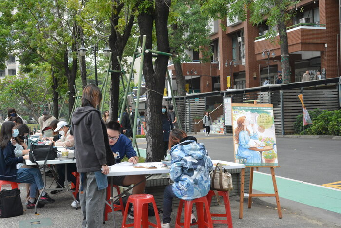 20251119-街頭音樂會-弦舞吉他社 × 創音社X手沖咖啡體驗活動X插畫風杯墊創作圖片